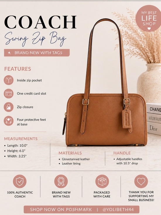 Coach Handbags - Coach Swing Zip  Shoulder Bag